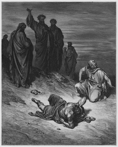 Death of Ananias by Gustave Dore